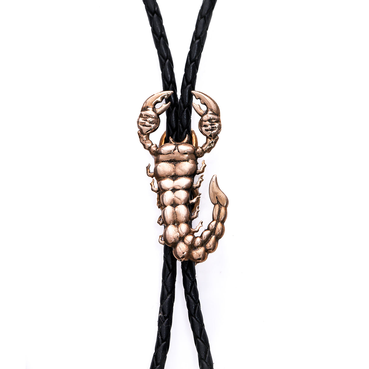 Cravate Bolo Western En Cuir Et Métal - Style Country Biker Avec Scorpion - Réglable - Neuf Avec étiquette