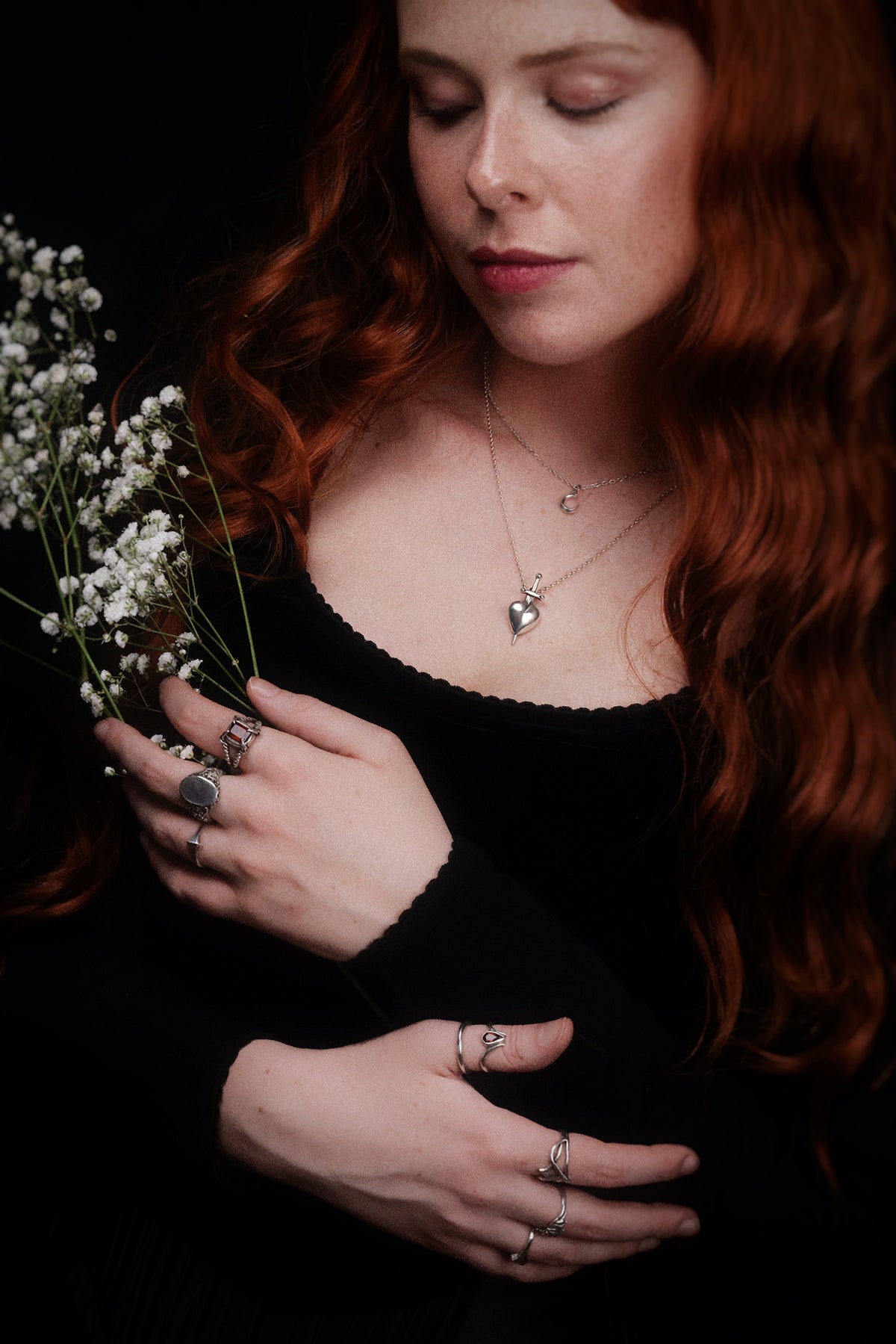Large Sword-Pierced Heart Necklace | Alex Streeter