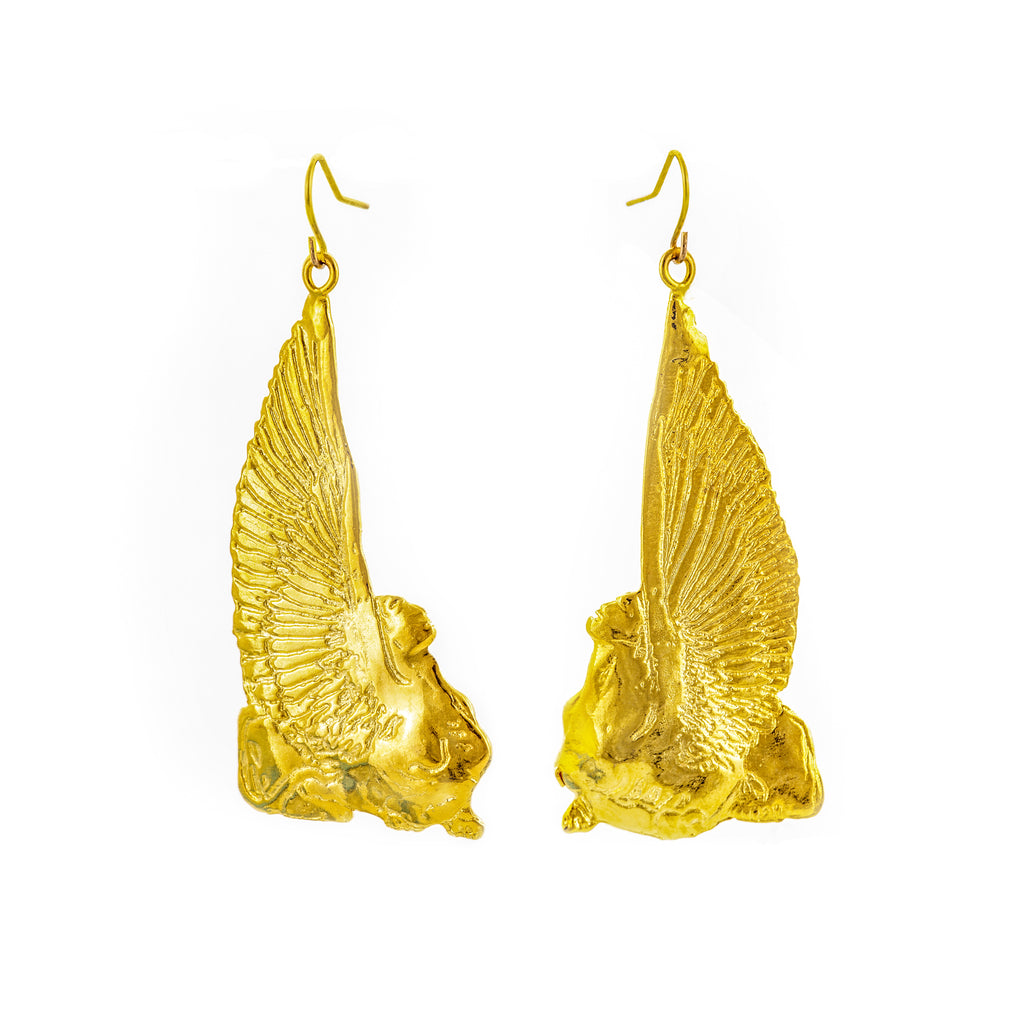 Gold-Plated Sphinx Earrings
