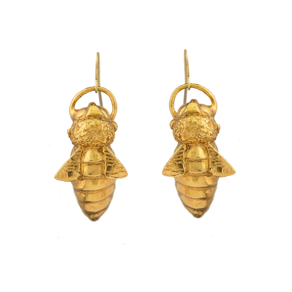 Gold-Plated Bumble Bee Earrings