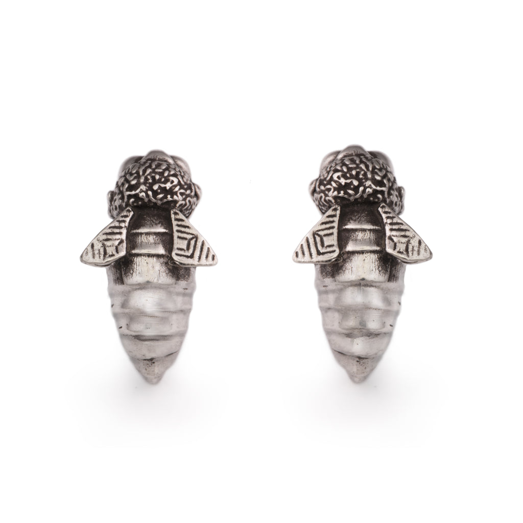 Silver Medium Bee Earring