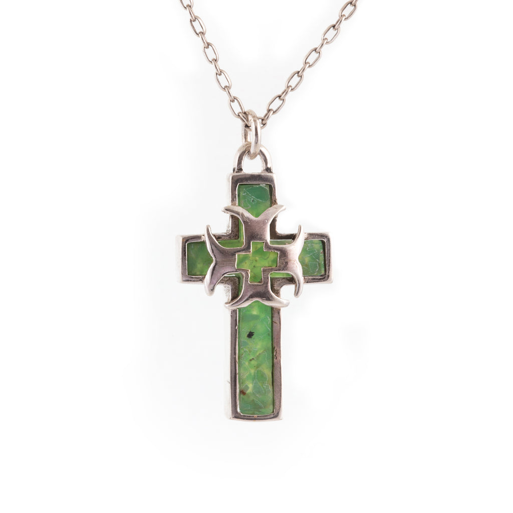 Chrysoprase Templar Cross Pendant