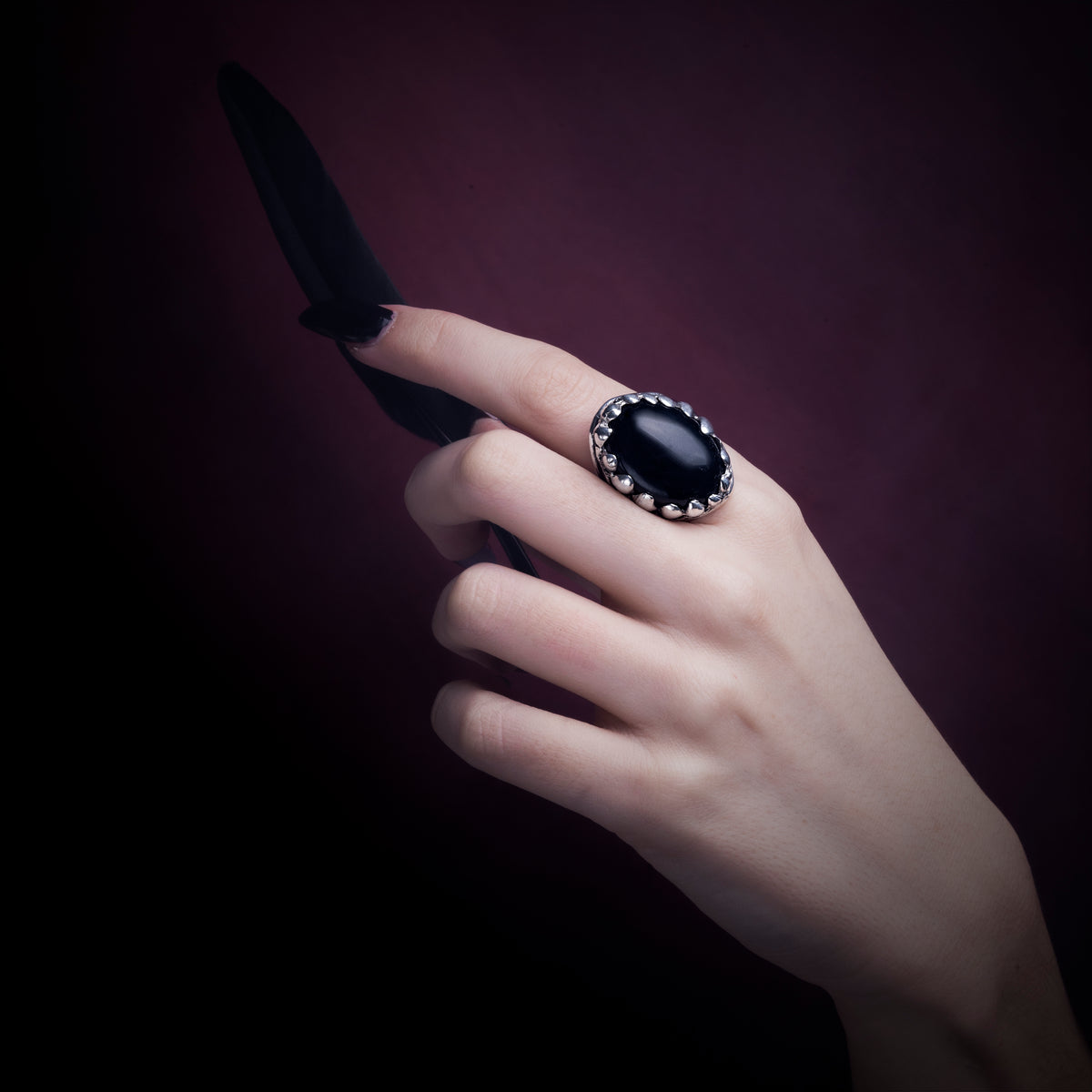Black Onyx Dragon Tooth Ring | Alex Streeter