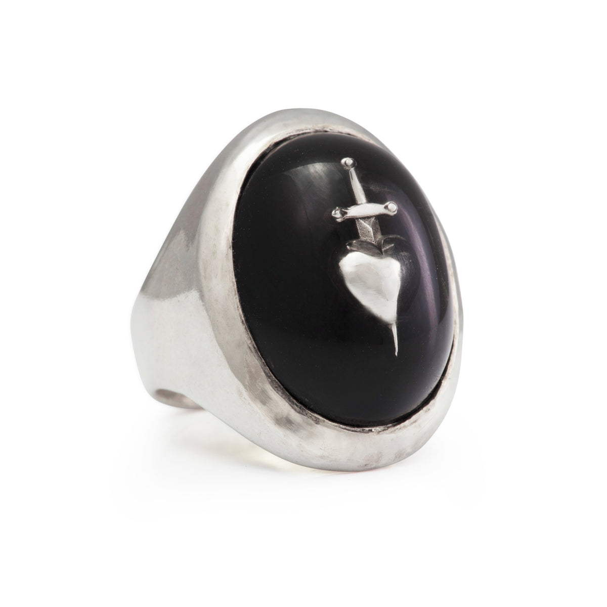 Black Sword-Pierced Heart Ring | Alex Streeter