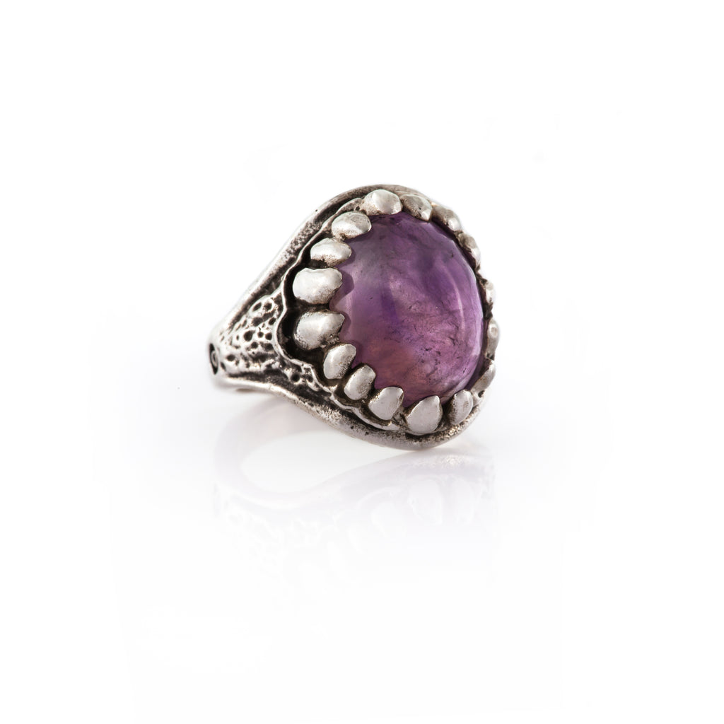 Amethyst Baby Dragon Tooth Ring