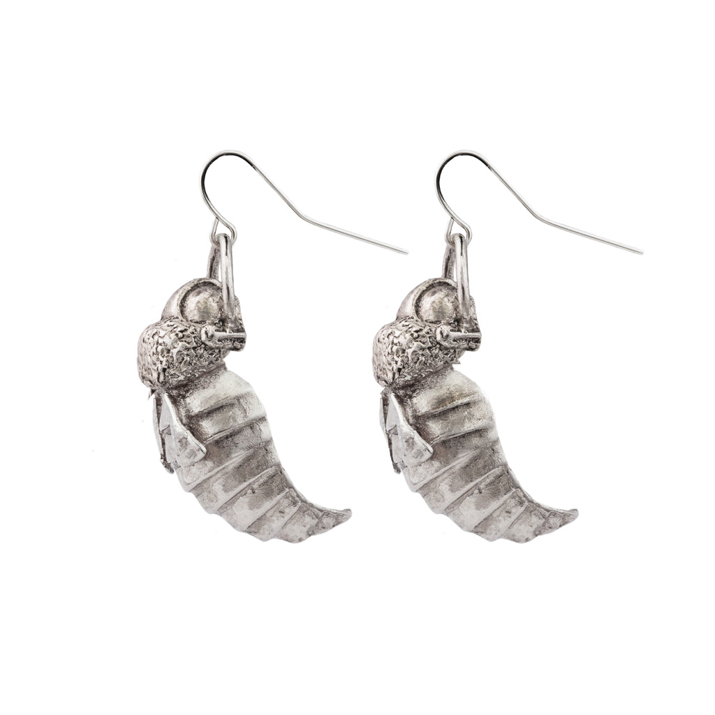 Silver-Plated Bumble Bee Earrings