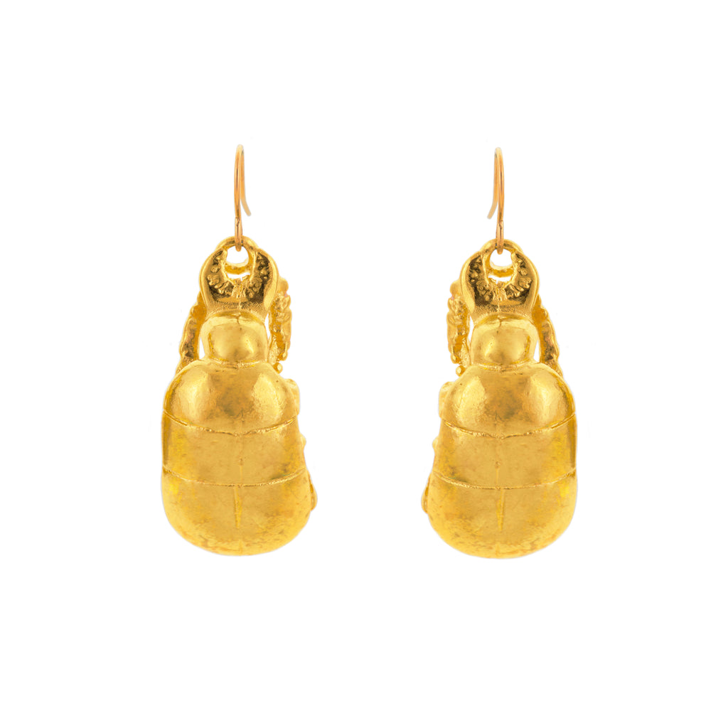 Gold-Plated Scarab Earrings