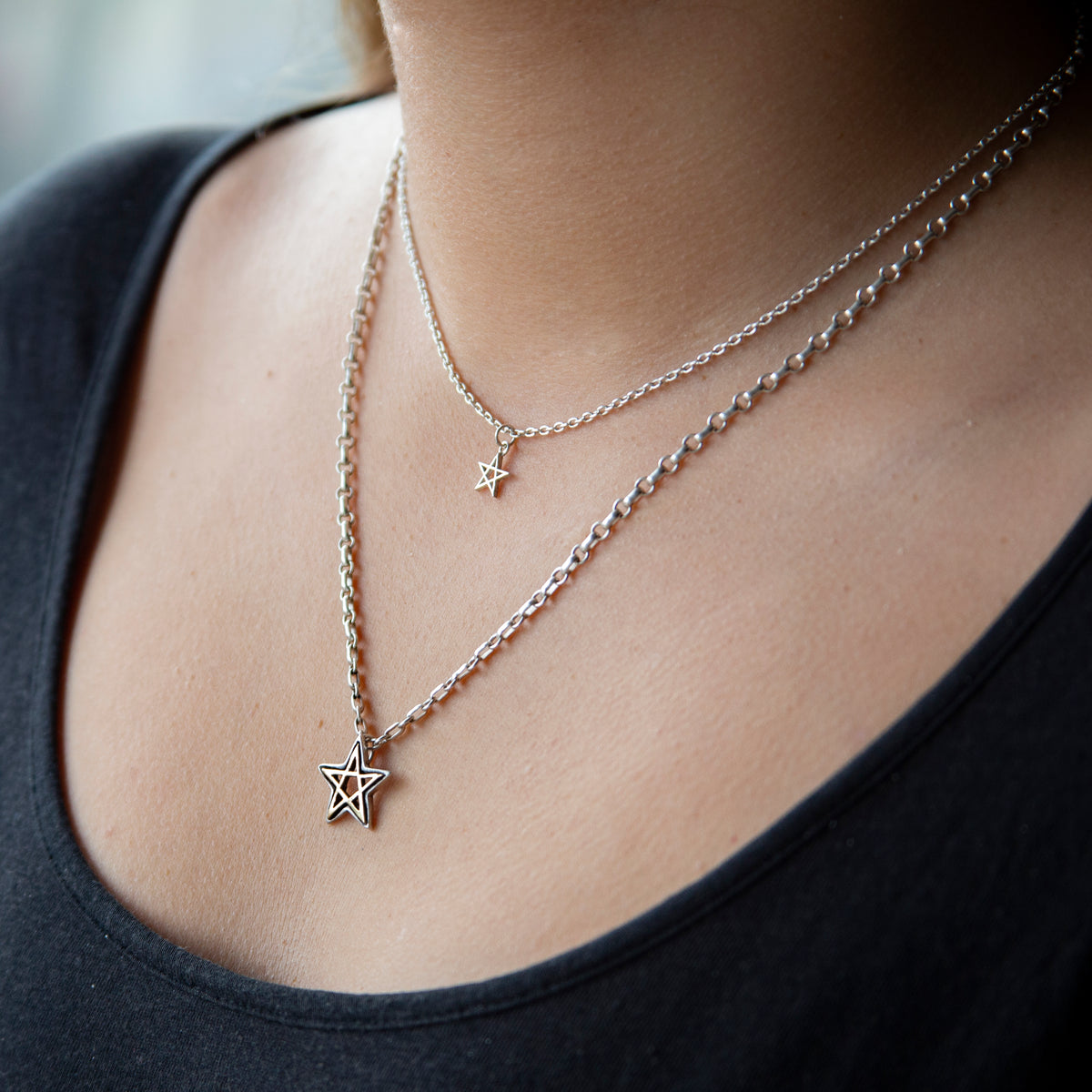 Little Thorn Star Charm Necklace