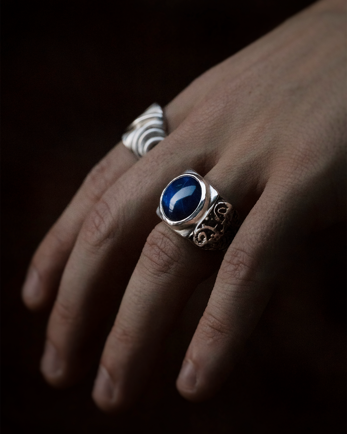 Black Onyx Ionic Column Ring | Alex Streeter