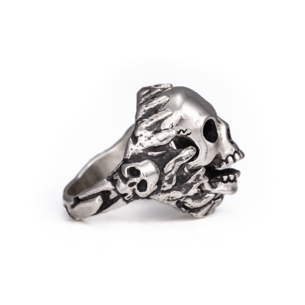 Silver Skull Hellfire Ring