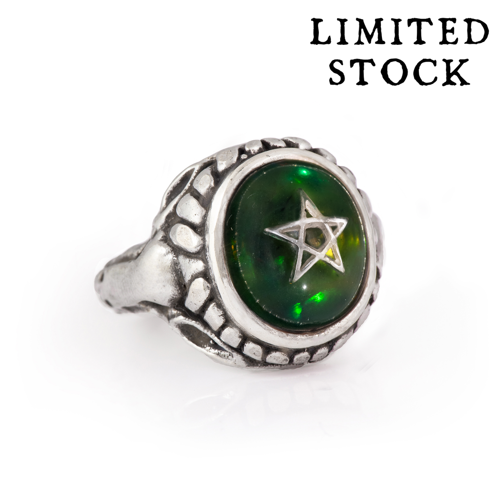 Black Opal Baby Angel Heart Ring | Alex Streeter