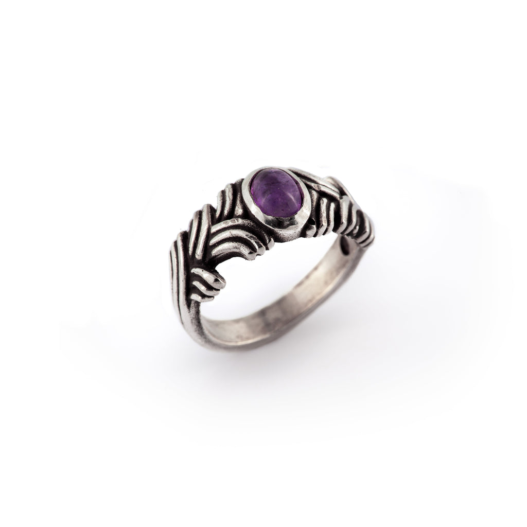 OOAK Size 8 Sapphire Brocade Ring