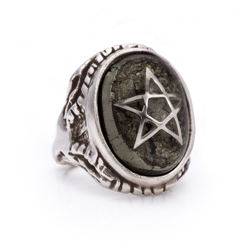 Black Gold Angel Heart Ring
