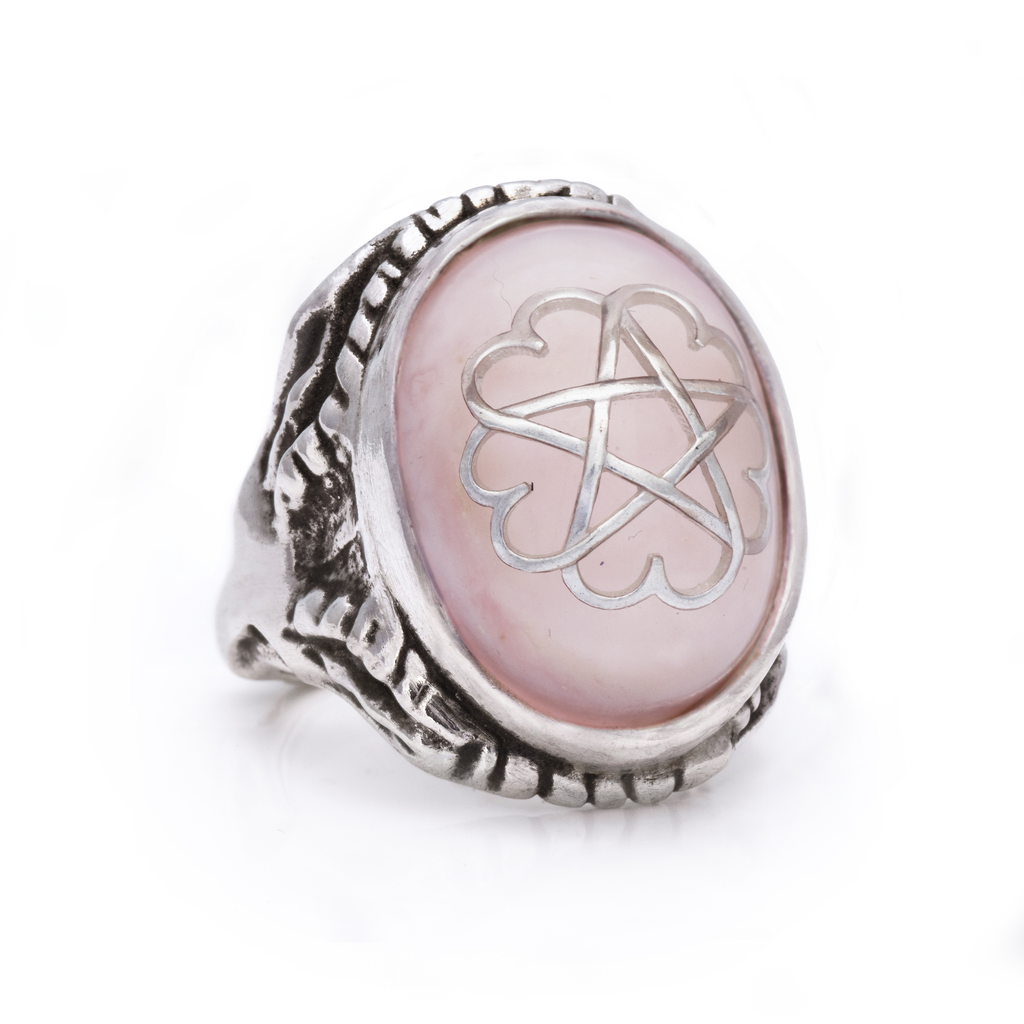 Pink Opal LoveStar Angel Heart Ring