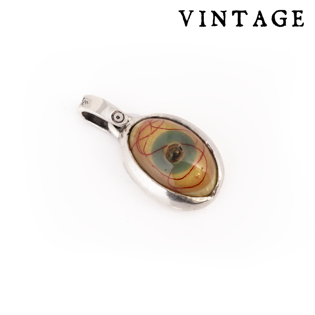 Vintage Y2K Blue Rising Eye Pendant