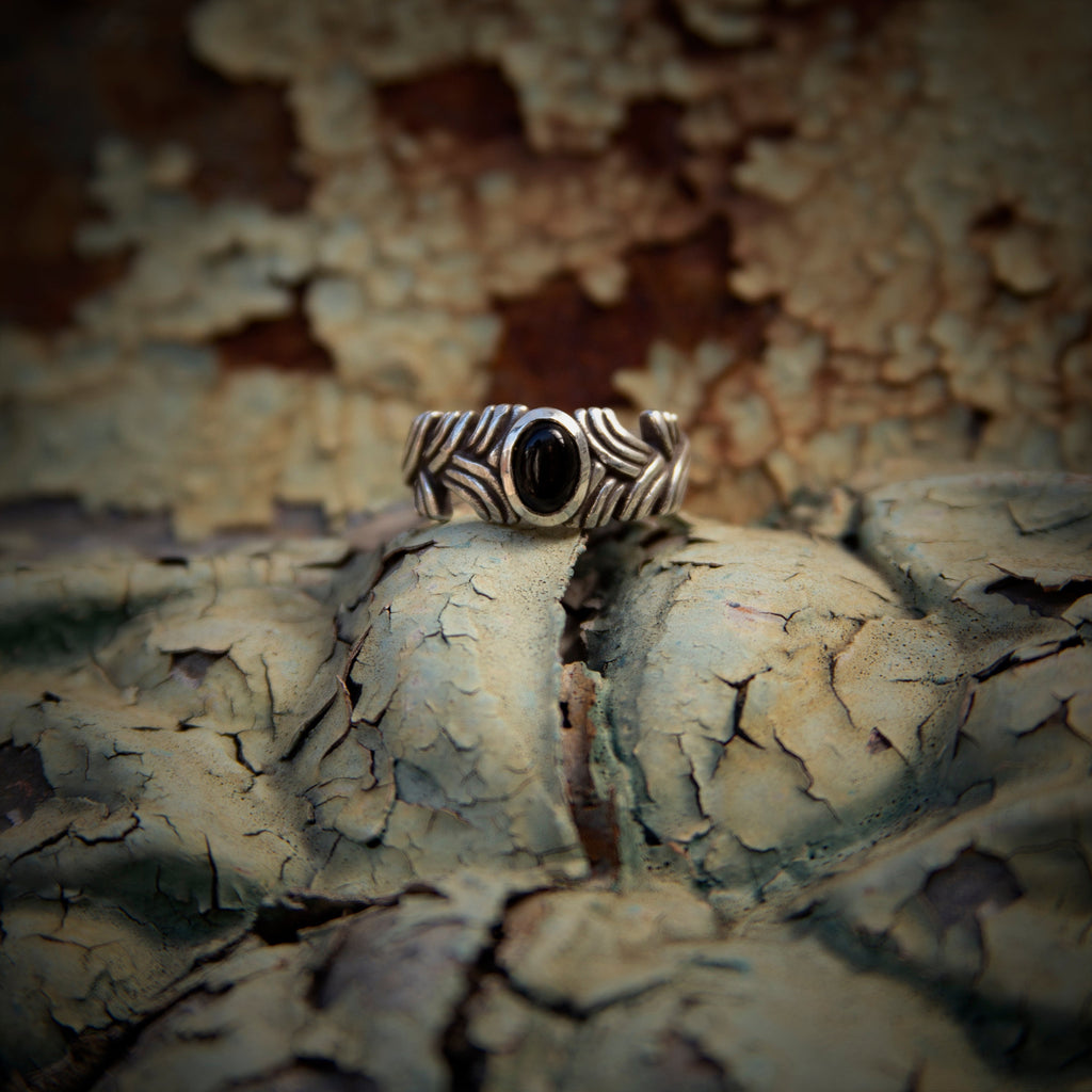 OOAK Size 8 Sapphire Brocade Ring