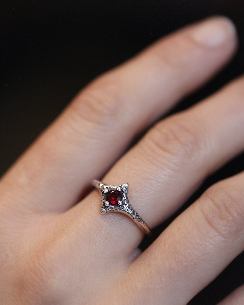 10K Gold Pink Sapphire Pixie Ring