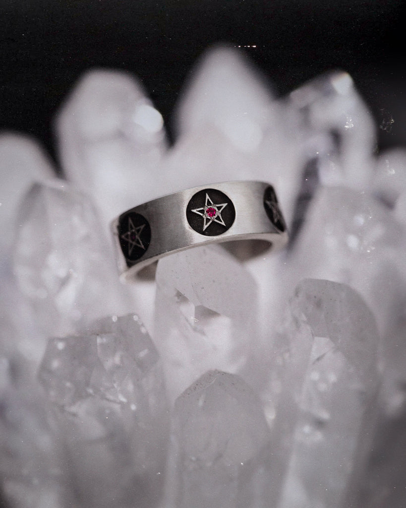 Ruby Pentacle Guardian Pentacle Ring