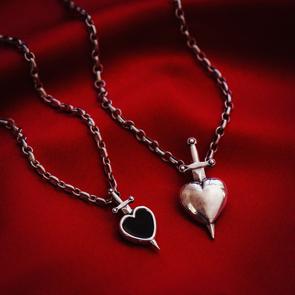 Sword-Pierced Heartagram Necklace