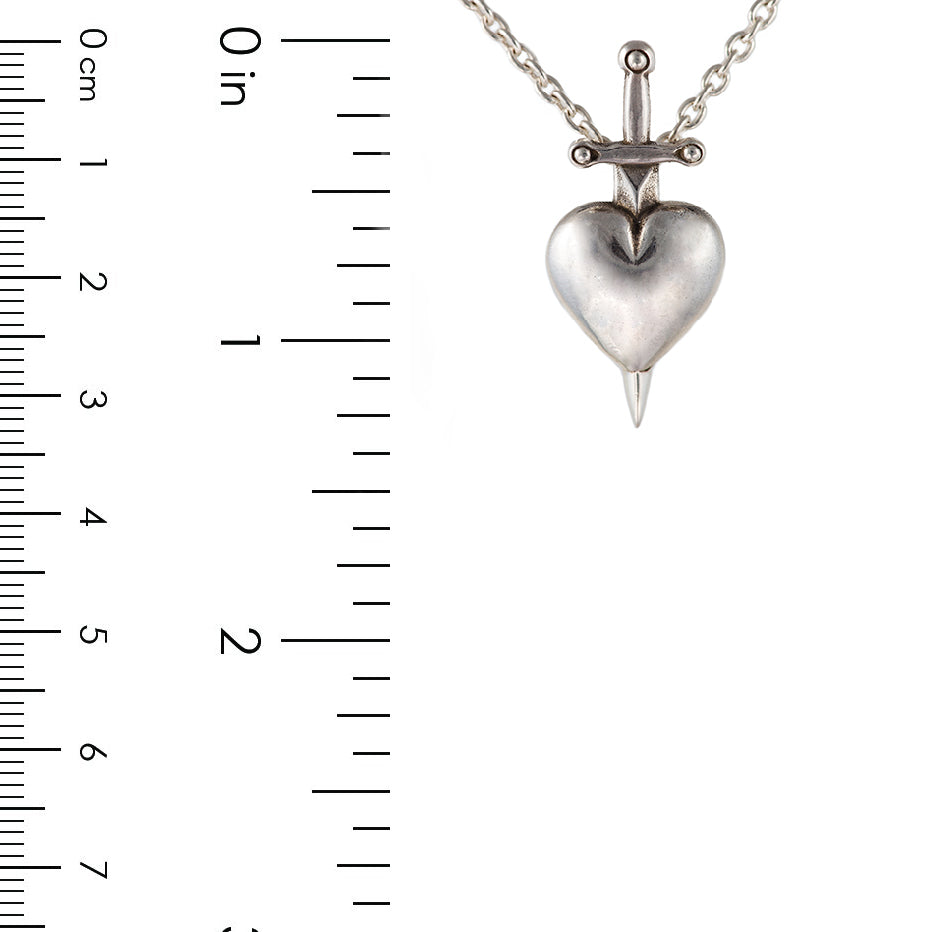 Sword-Pierced Heartagram Necklace