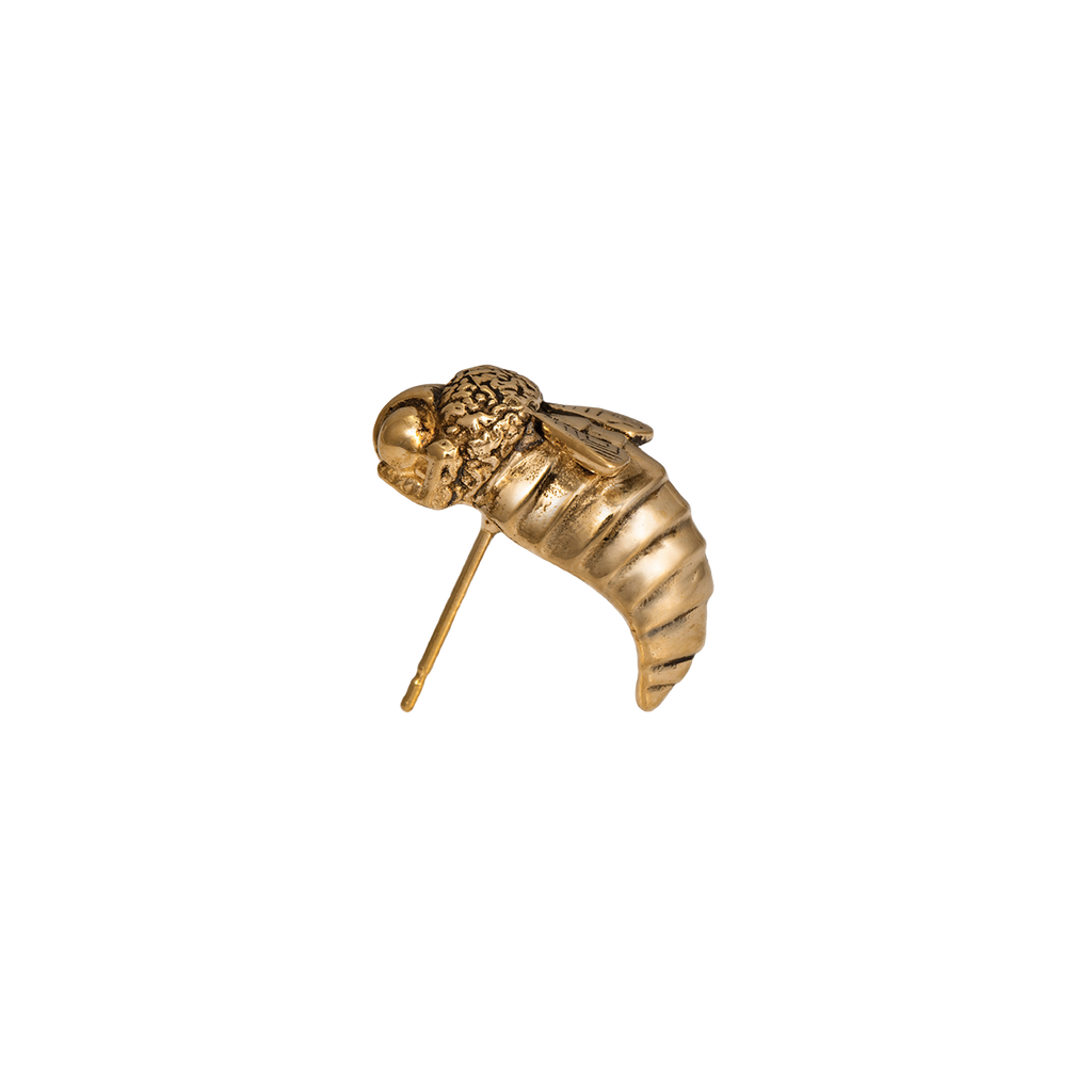 10K Yellow Gold Medium Bee Earrings