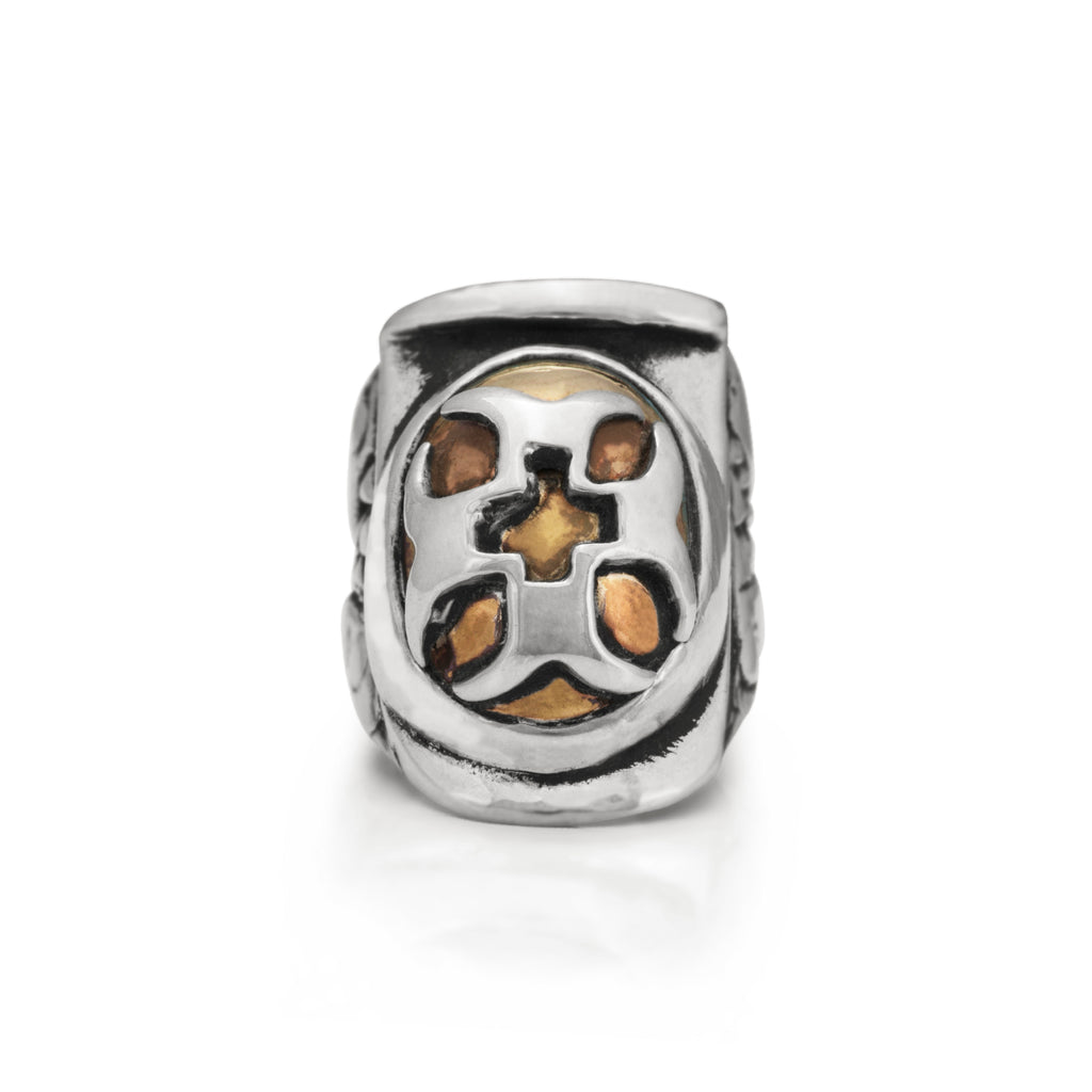 Bronze Templar Cross Mega Shield Ring