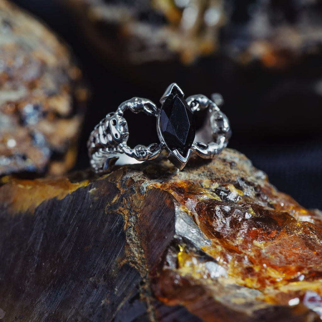 *RTS* Black Onyx Marquise Scorpion Ring