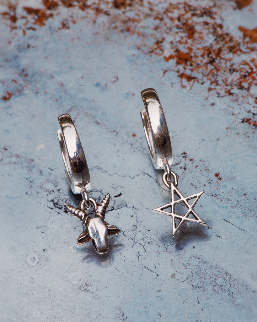 Pentagram hoop earrings Clearance