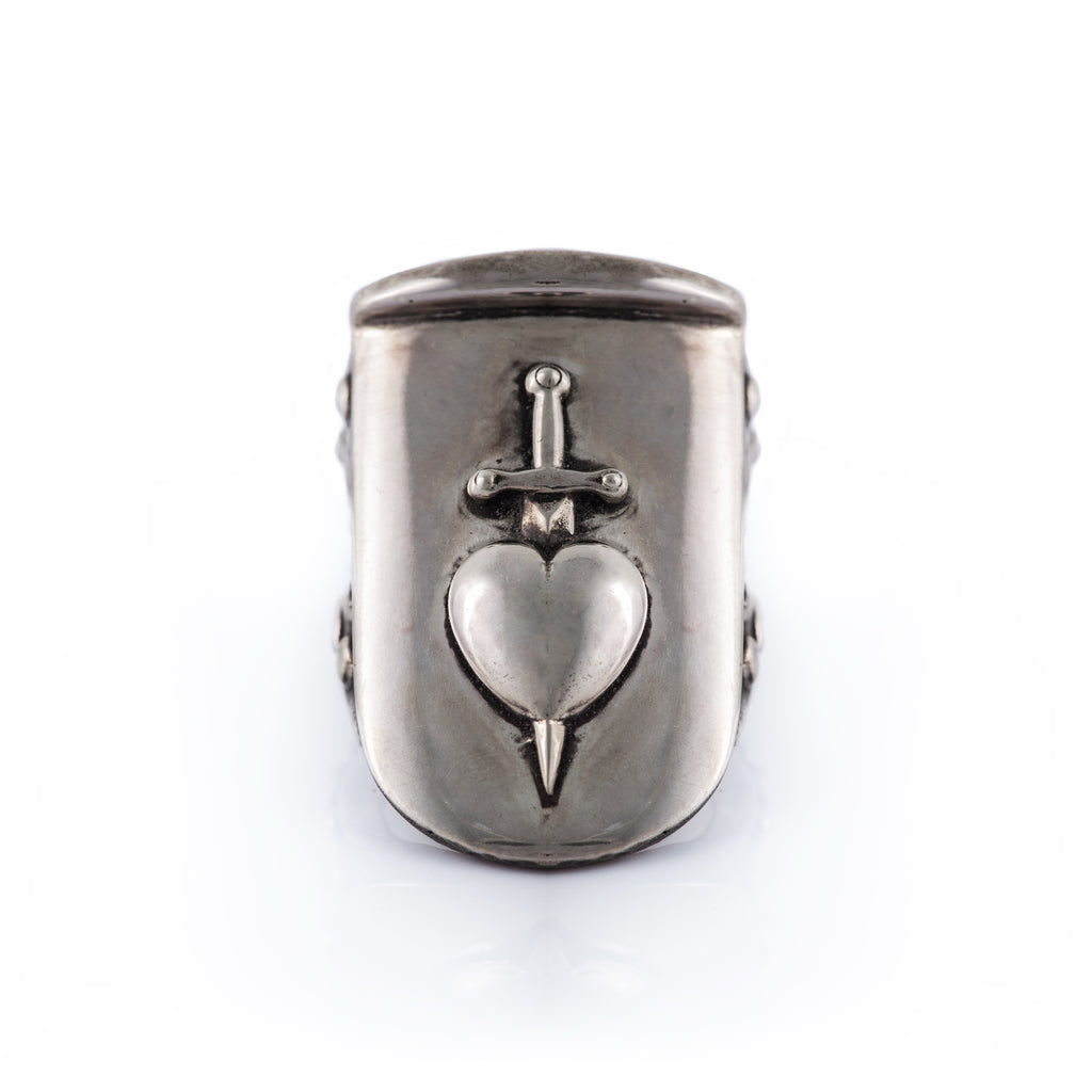 Sword-Pierced Heart Mega Shield Ring