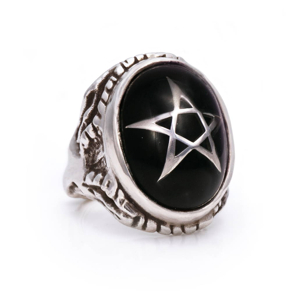 Cathedral Star Black Angel Heart Ring