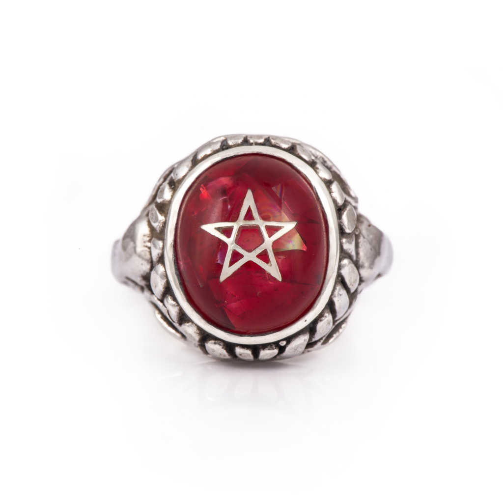Crack Red Baby Angel Heart Ring