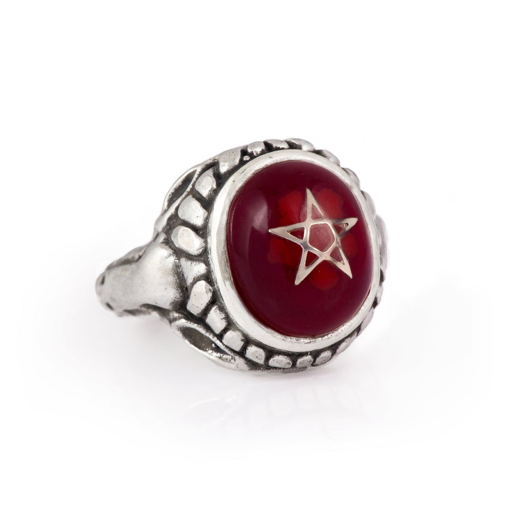 Red with Blood Drops Baby Angel Heart Ring