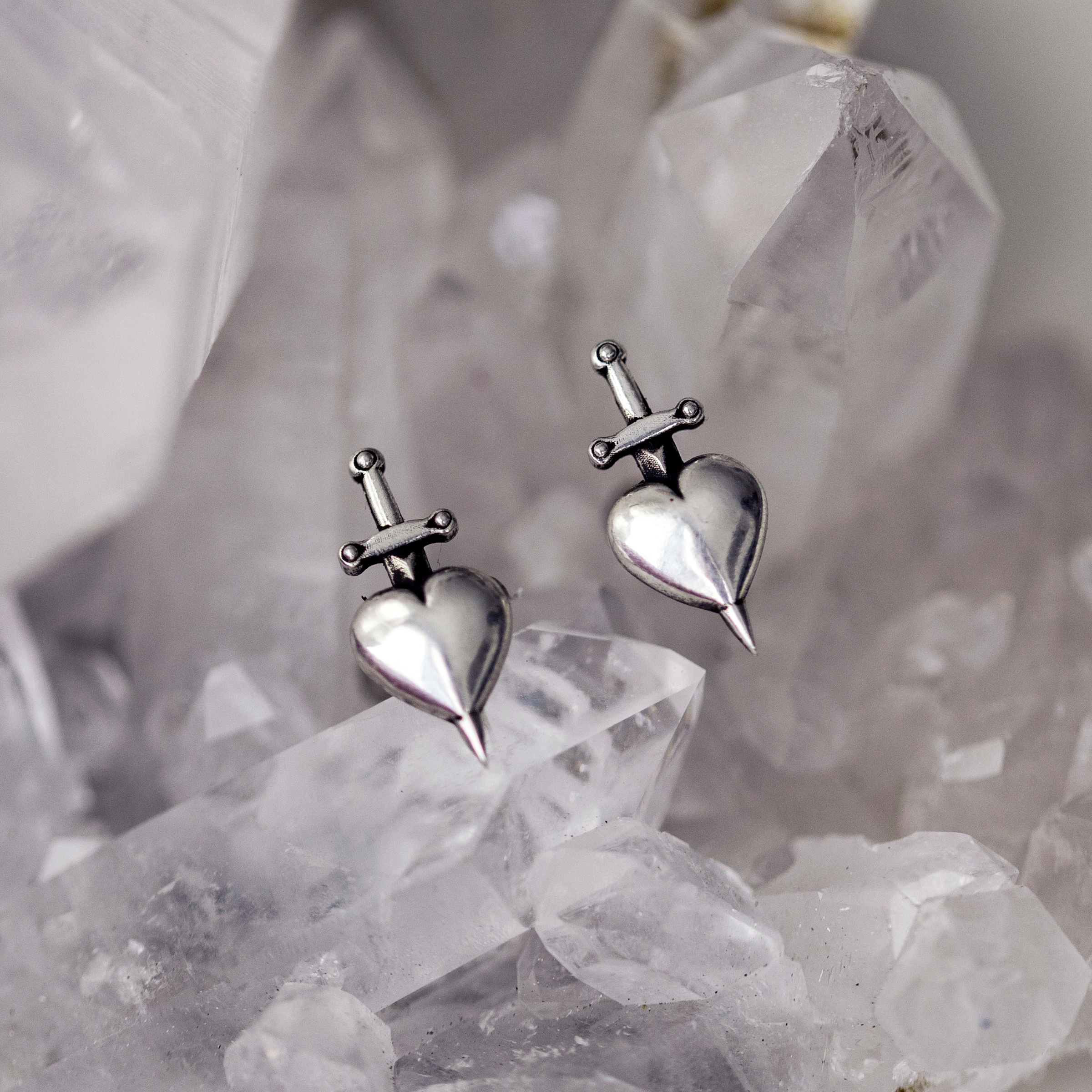 Sword-Pierced Heart Earrings | Alex Streeter