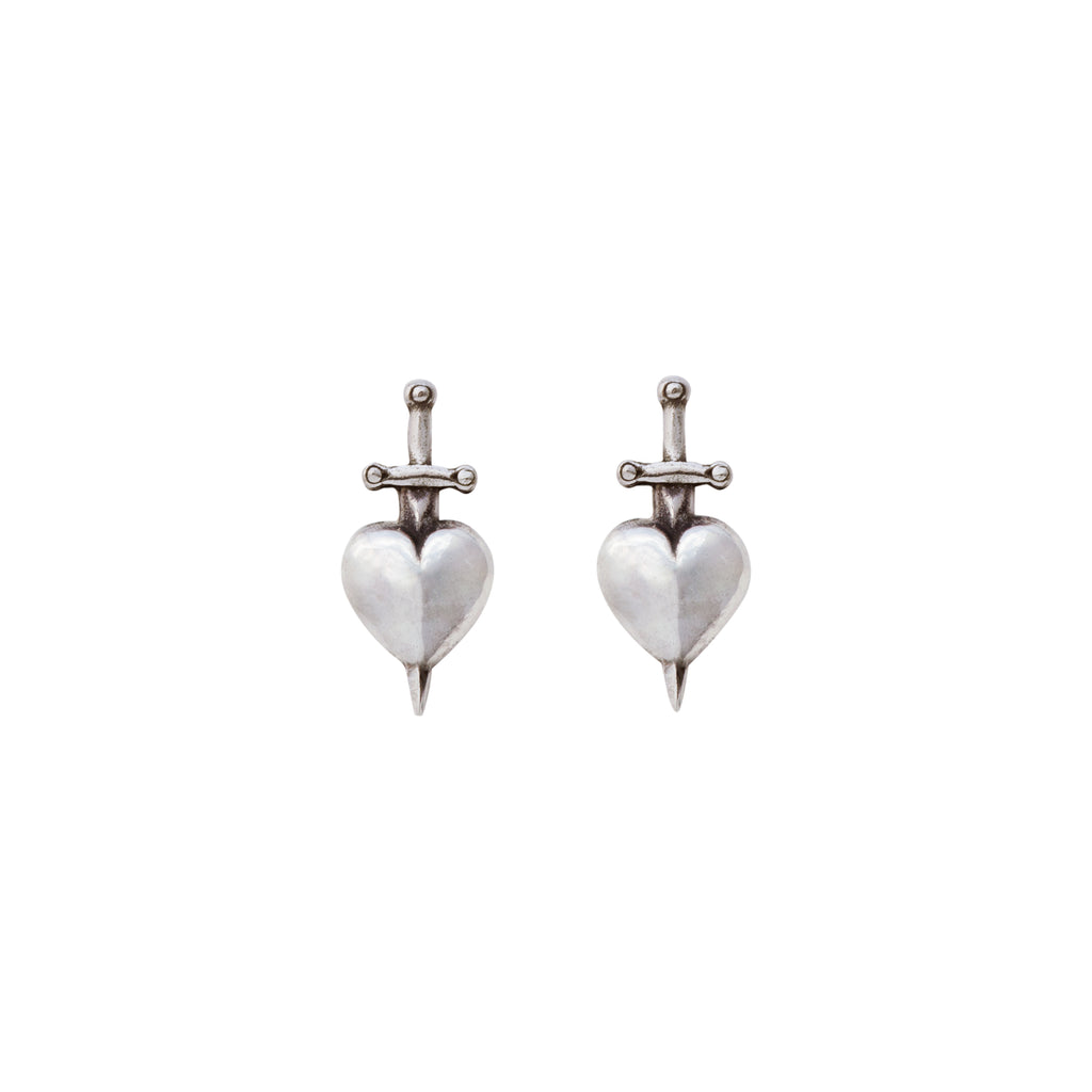 Sword-Pierced Heart Earrings