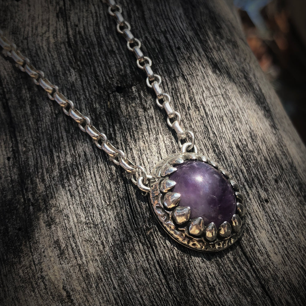 Amethyst Dragon Tooth Necklace
