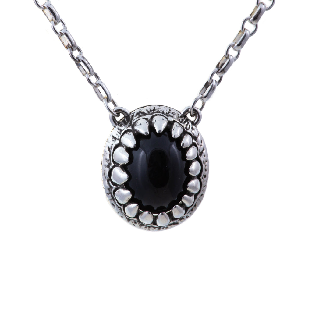 Black Onyx Dragon Tooth Necklace