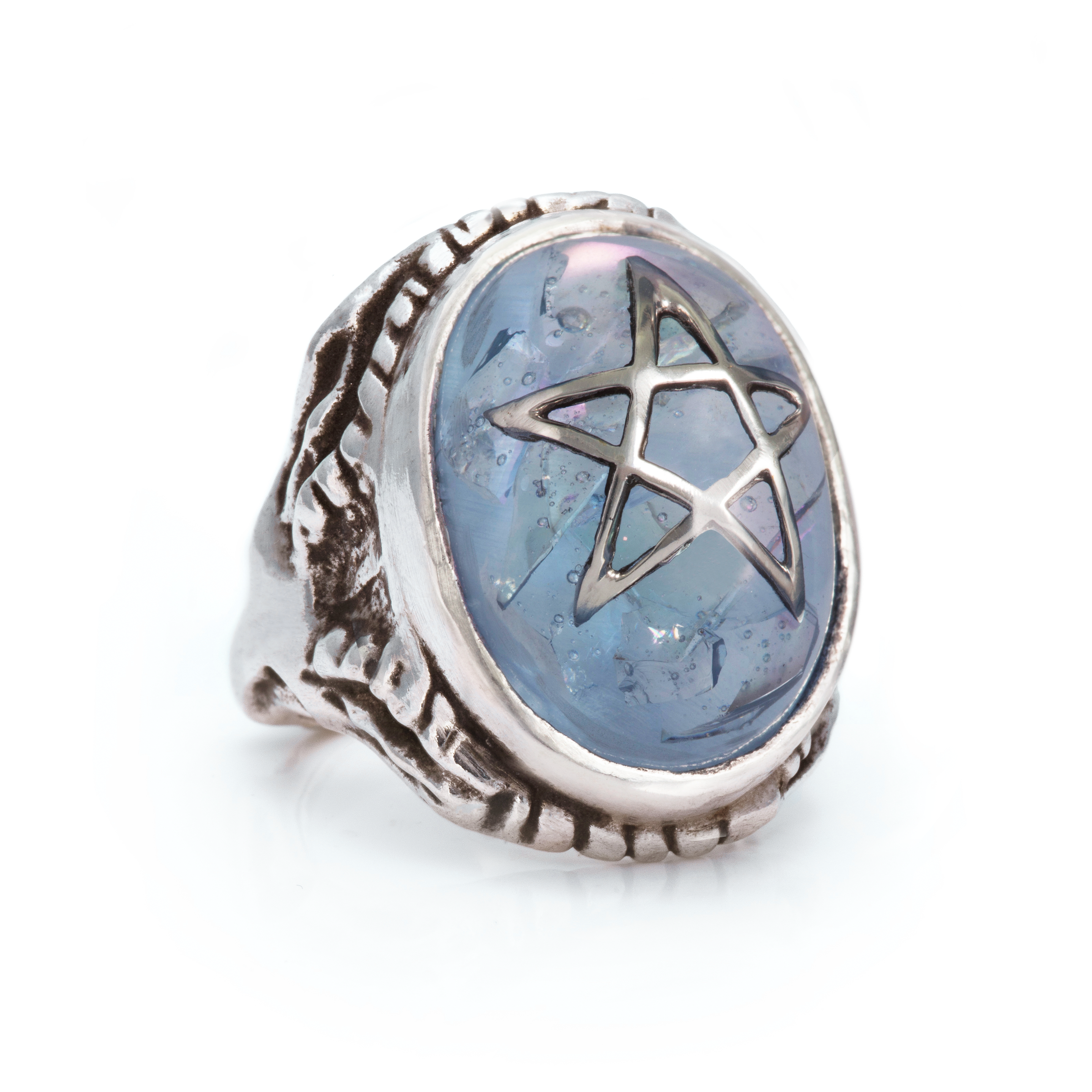 Cracked Aqua Angel Heart Ring | Alex Streeter