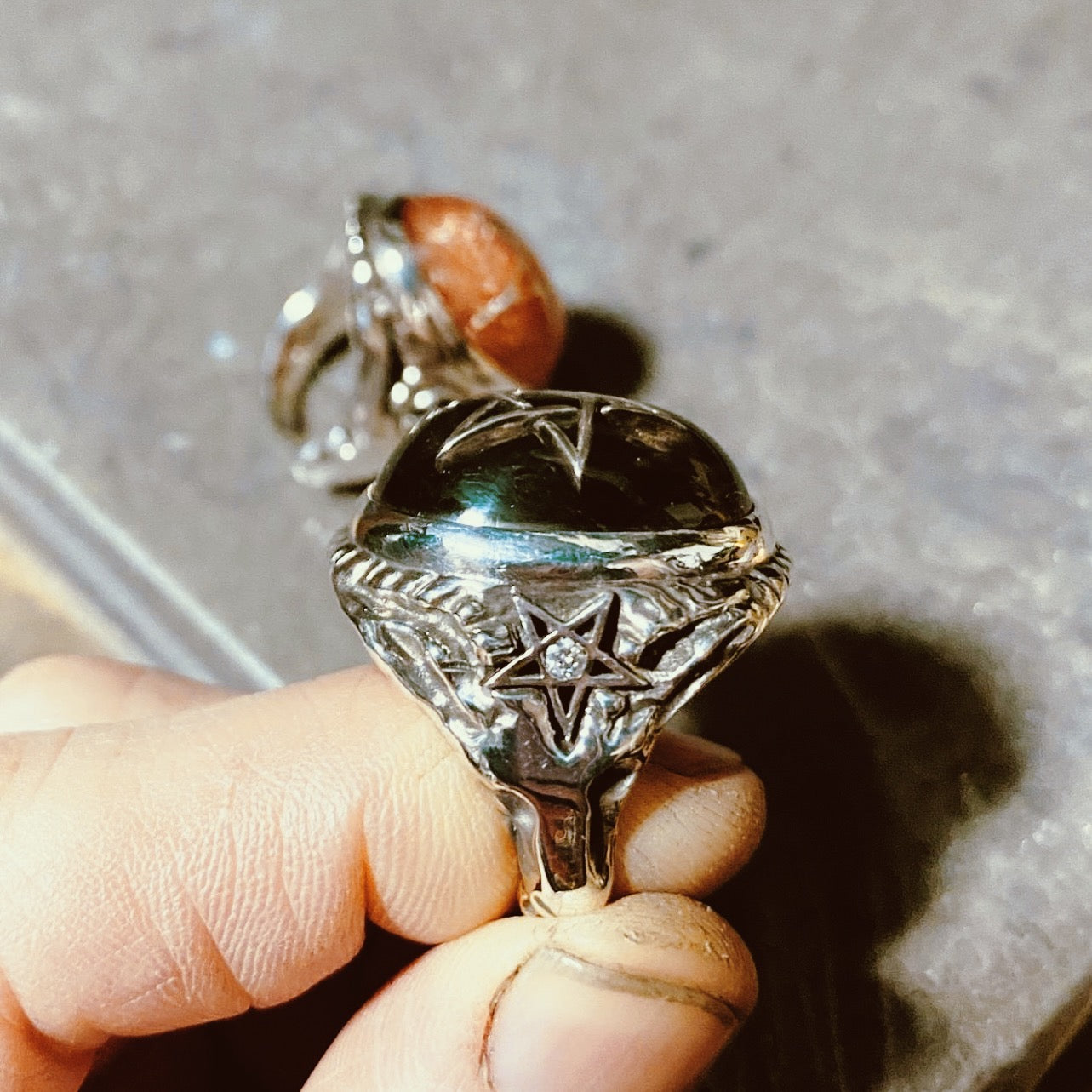 Alex Streeter Angel Heart Ring レッド 10.5号 Cracked Aqua Angel Heart Ring | Alex Streeter
