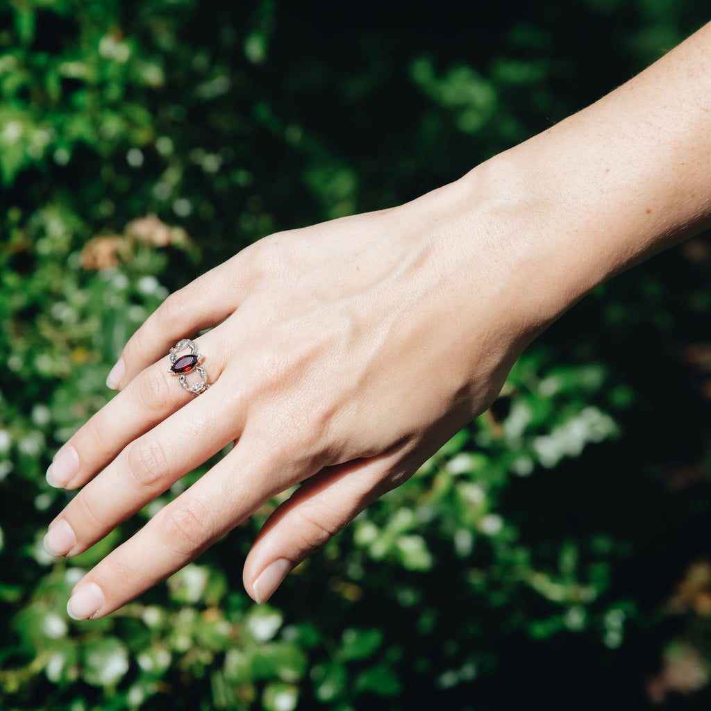 Blue Topaz Marquise Scorpion Ring