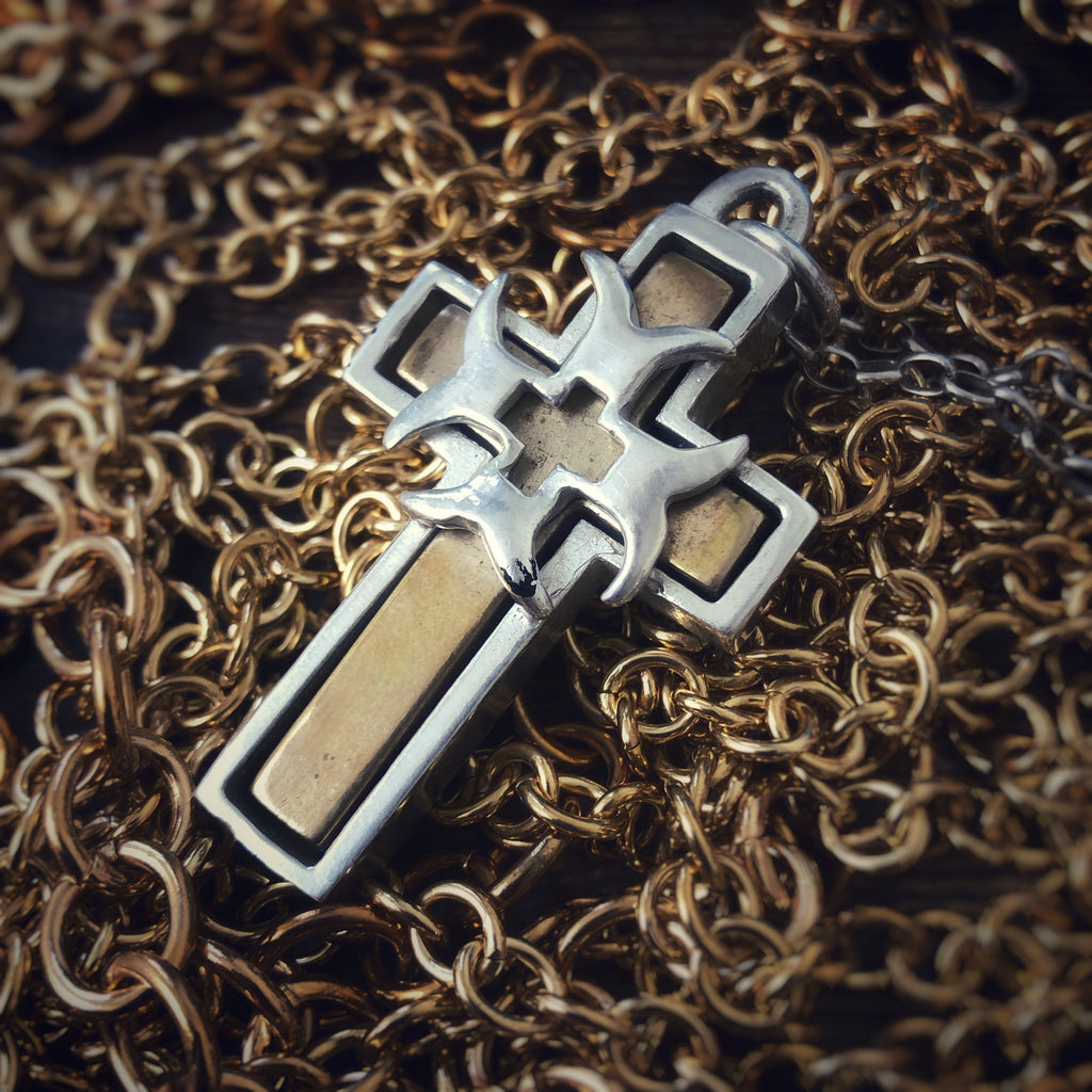 Bronze Templar Cross Pendant
