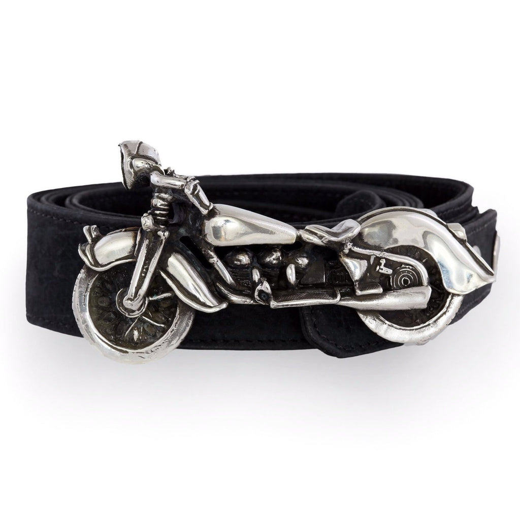 Silver Motorcycle Belt Buckle