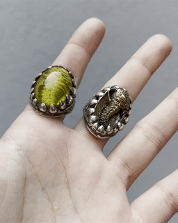 OOAK Yellow Baby Dragon Tooth Ring Size 9