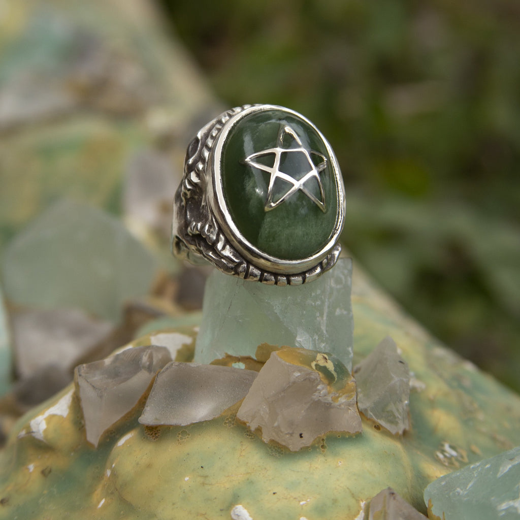 Ancient Jade Angel Heart Ring