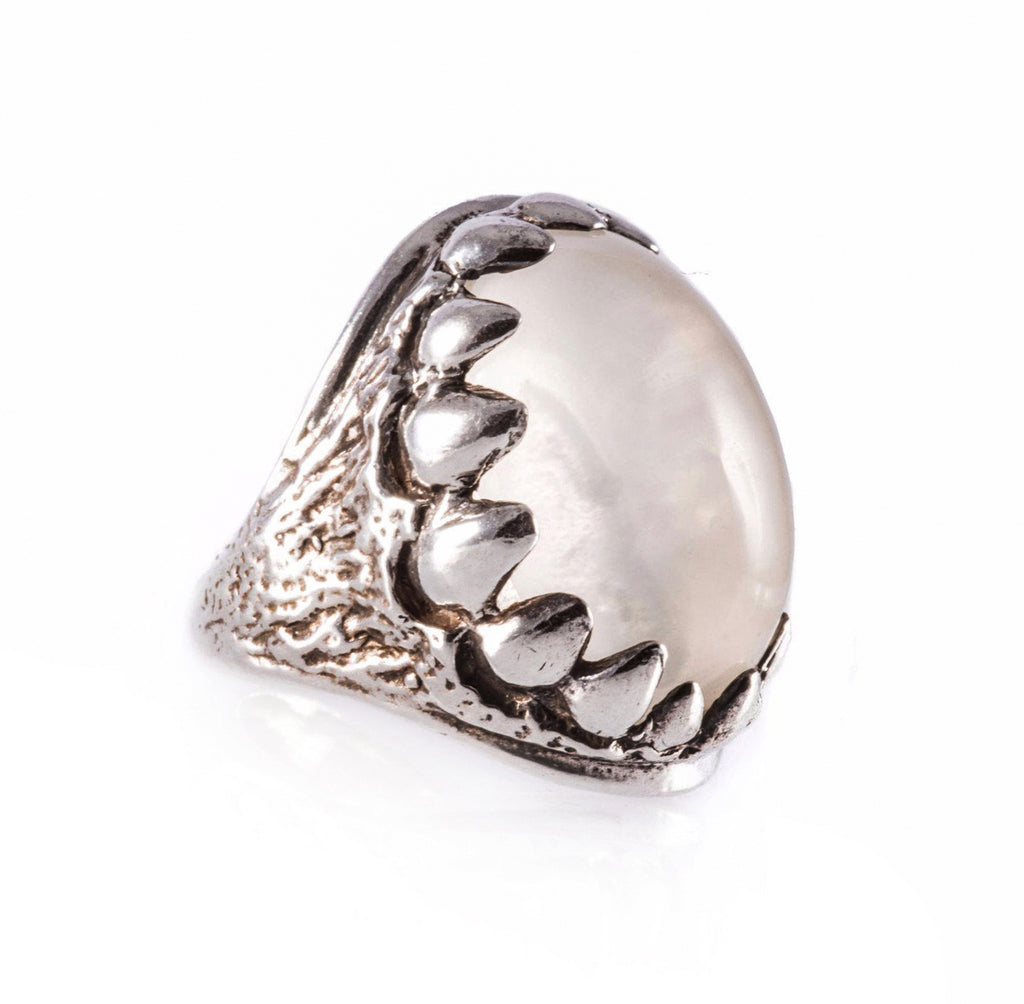 Moonstone Dragon Tooth Ring
