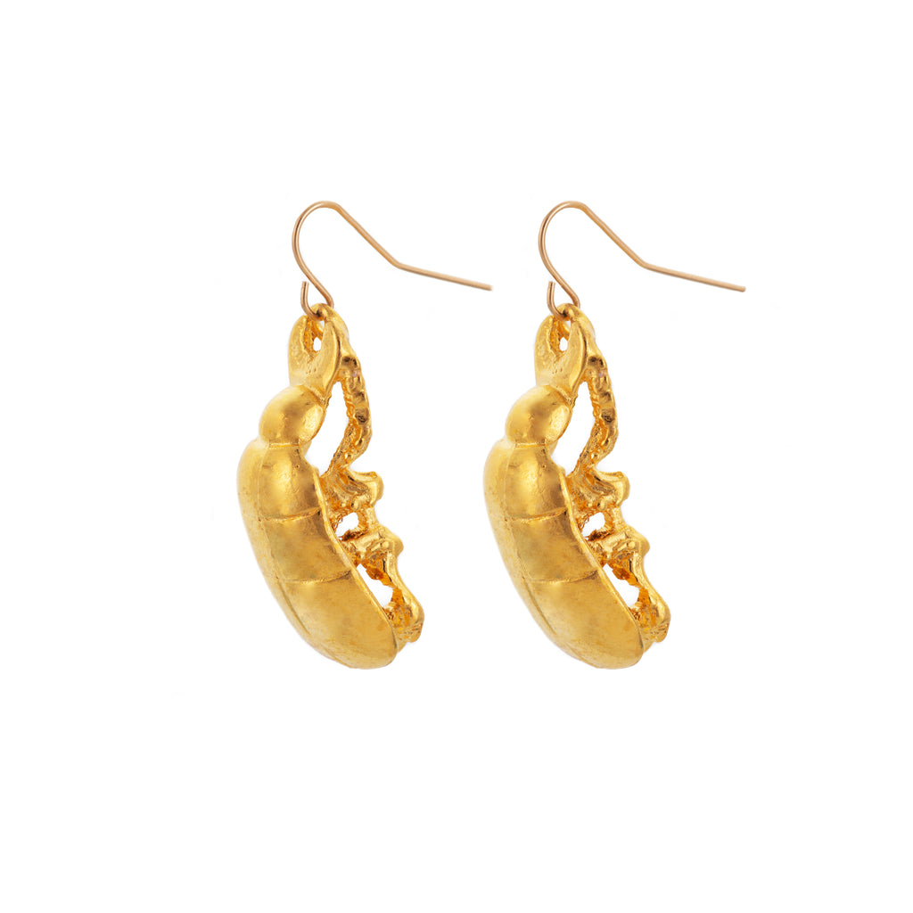Gold-Plated Scarab Earrings