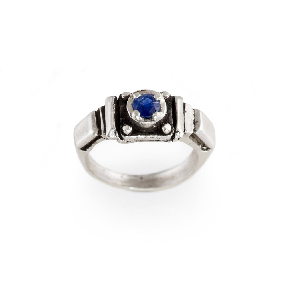 Sapphire Art Deco Band Ring